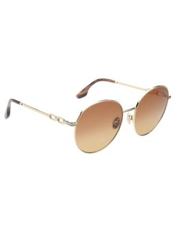 Victoria Beckham - Full UV Protection VB231 Round Brown Gradient Lens Metal Frame Sunglasses (58)
