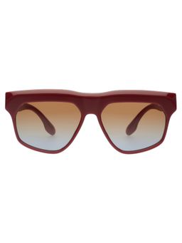 Victoria Beckham - VB603 Rectangle Smoke Gradient Lens Zyl Burgundy Frame Sunglasses (56)