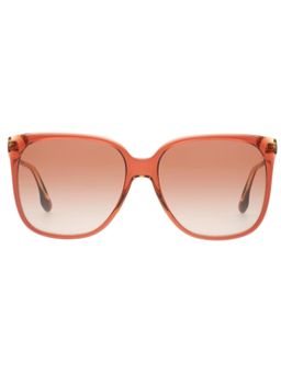 Victoria Beckham - Full UV Protection VB610 Square Pink Gradient Lens Zyl Frame Sunglasses (59)