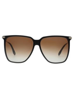 Victoria Beckham - Full UV Protection VB612 Rectangle Smoke Gradient Lens Monel Frame Sunglasses (58)
