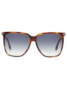 Victoria Beckham - Full UV Protection VB612 Rectangle Blue Gradient Lens Monel Frame Sunglasses (58)