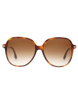 Victoria Beckham - Full UV Protection VB613 Brown Gradient Lens Metal Tortoise Frame Sunglasses (59)