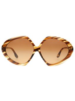 Victoria Beckham - Full UV Protection VB614 Cat eye Brown Gradient Lens Zyl Frame Sunglasses (64)