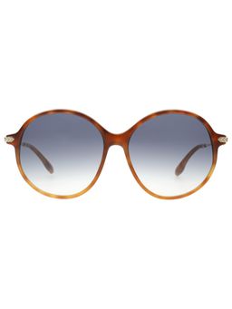 Victoria Beckham - Full UV Protection VB632 Rectangle Blue Gradient Lens Monel Frame Sunglasses (58)