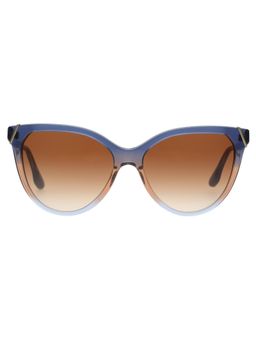 Victoria Beckham - Full UV Protection VB641 Brown Gradient Lens Acetate Blue Frame Sunglasses (57)