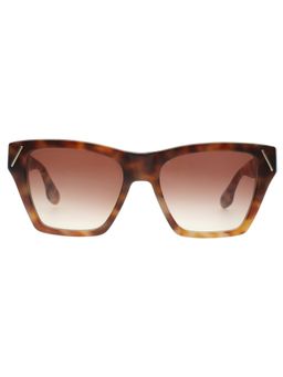 Victoria Beckham - VB646 Rectangle Brown Gradient Lens Acetate Frame Sunglasses (55)