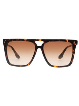 Victoria Beckham - VB648 Rectangle Brown Gradient Lens Acetate Frame Sunglasses (57)