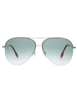 Victoria Beckham - Full UV Protection VB90 Aviator Green Gradient Lens Metal Frame Sunglasses (62)
