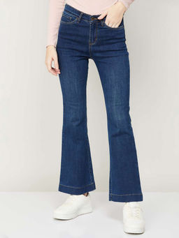 Xpose - Women Navy Blue Flared High-Rise Clean Look Stretchable Jeans