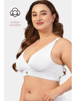 Zelena - White Cotton Maternity Nursing Bra