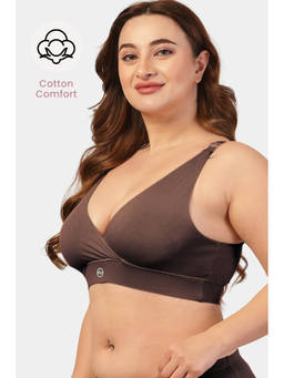 Zelena - Brown Cotton Maternity Adjustable Strap Nursing Bra