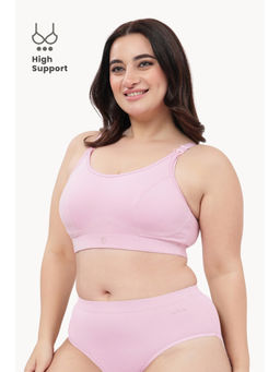 Zelena - Cotton Maternity and Nursing Bra Full Coverage Wirefree Feeding Bra Baby Pink
