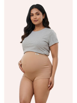 Zelena - Beige Over Belly Maternity Brief