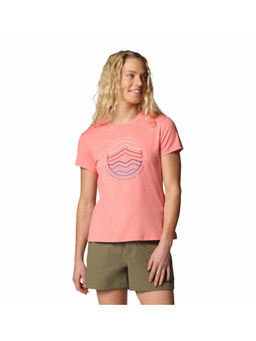 Columbia - Womens Pink Omni-Wick Sloan Ridge Printed T-Shirt