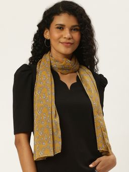 Trend Arrest - Mustard Floral Print Scarf