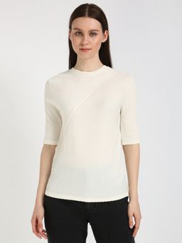 Calvin Klein - Women White Solid Casual Top