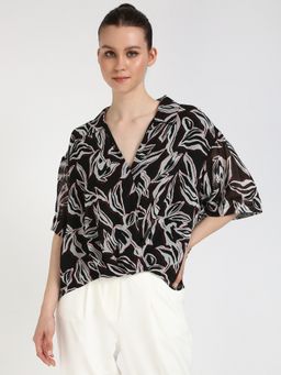 Calvin Klein - Women Black Printed Casual Top
