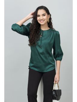 PURYS - Green Satin Top