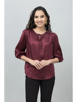 PURYS - Maroon Satin Top