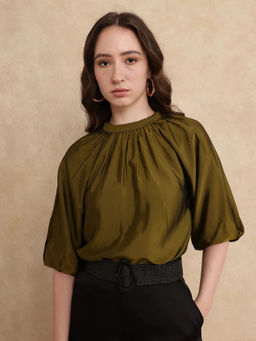 RAREISM - Roniu Green Regular Cropped Top