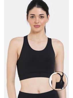 Zivame - Medium Impact Quick Dry Sports Bra with Removable Padding - Jet Black