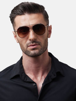 Shisen Fox - Hikoshi Gold Frame Brown Lens Sunglasses (59)