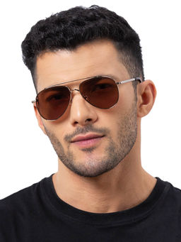 Shisen Fox - Hikoshi Gold Frame Brown Lens Sunglasses (56)