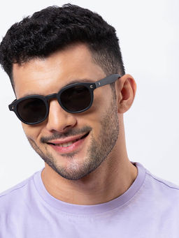 Shisen Fox - Kitframee Matte Black & Polarized Frame Grey Lens Sunglasses (46)