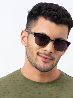 Shisen Fox - Kurabu Piano Black Frame Grey Lens Sunglasses (53)