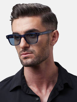Shisen Fox - Shinzo Sapphire Frame Blue Lens Sunglasses (52)