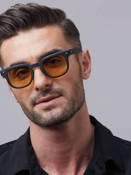 Shisen Fox - Osaka Matte Black Frame Orange Lens Sunglasses (48)