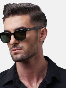 Shisen Fox - Osaka Dark Brown & Polarized Frame Green Lens Sunglasses (48)