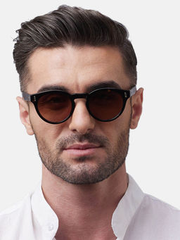 Shisen Fox - Enmei Dark Brown Frame Brown Lens Sunglasses (49)