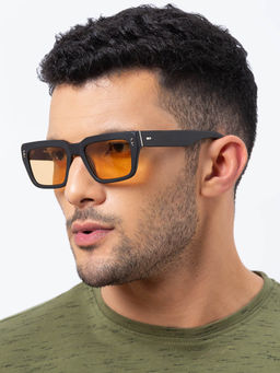 Shisen Fox - Habiki Matte Black Orange Lens Sunglasses (53)
