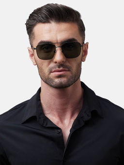 Shisen Fox - Kaen Black & Polarized Frame Green Lens Sunglasses (57)