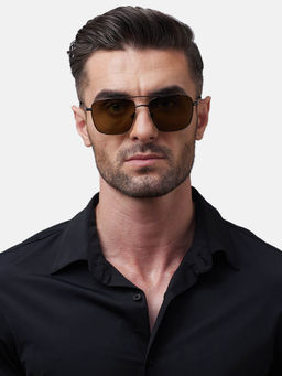 Shisen Fox - Kaen Brown Frame Green Lens Sunglasses (57)