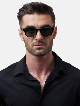 Shisen Fox - Taiyo Black - Crystal & Polarized Frame Green Lens Sunglasses (50)