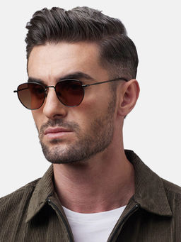 Shisen Fox - Fuji Black - Brown Gradient Frame Brown Lens Sunglasses (50)