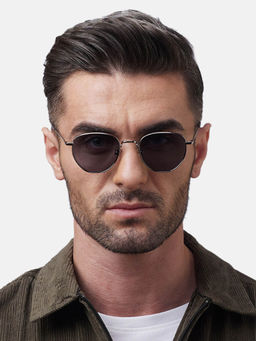 Shisen Fox - Fuji Silver - Blue Frame Grey Lens Sunglasses (50)