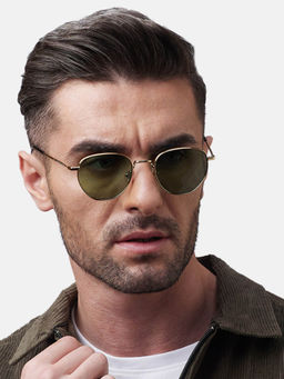 Shisen Fox - Fuji Dark Gold - Light Green Frame Green Lens Sunglasses (50)