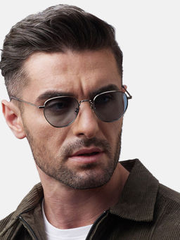 Shisen Fox - Fuji Silver - Light Blue Frame Blue Lens Sunglasses (50)