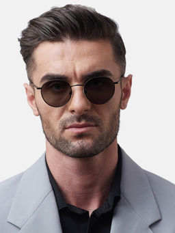 Shisen Fox - Yamato Black - Green Frame Green Lens Sunglasses (50)