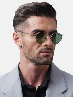 Shisen Fox - Yamato Silver - Light Green Frame Green Lens Sunglasses (50)