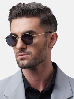 Shisen Fox - Yamato Dark Gold - Blue Frame Blue Lens Sunglasses (50)