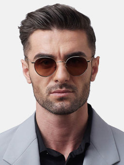 Shisen Fox - Yamato Light Gold - Brown Gradient Brown Lens Sunglasses (50)