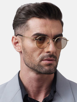 Shisen Fox - Yamato Dark Gold - Light Brown Frame Brown Lens Sunglasses (50)