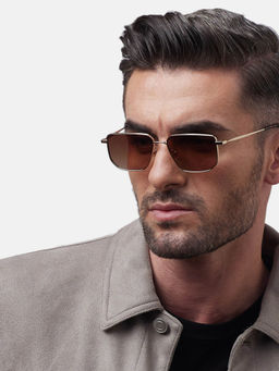 Shisen Fox - Shikaku Light Gold - Brown Gradient Frame Brown Lens Sunglasses (54)