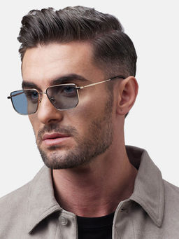 Shisen Fox - Shikaku Light Gold - Light Blue Frame Blue Lens Sunglasses (54)