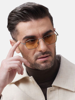 Shisen Fox - Raion Silver - Amber Frame Orange Lens Sunglasses (52)