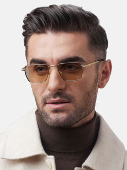 Shisen Fox - Raion Dark Gold - Light Brown Frame Brown Lens Sunglasses (52)